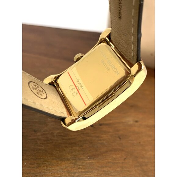 Tory Burch Women\'s Watch TBW1068 Tank Cream Dial Gold Quartz Brown Leather Band main image 12